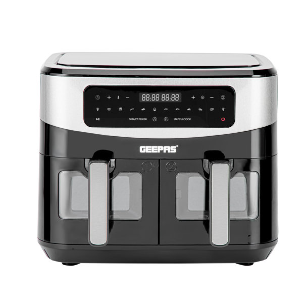 Geepas Vortex 9L Dual Basket Air Fryer FamilySized 10In1 Digital